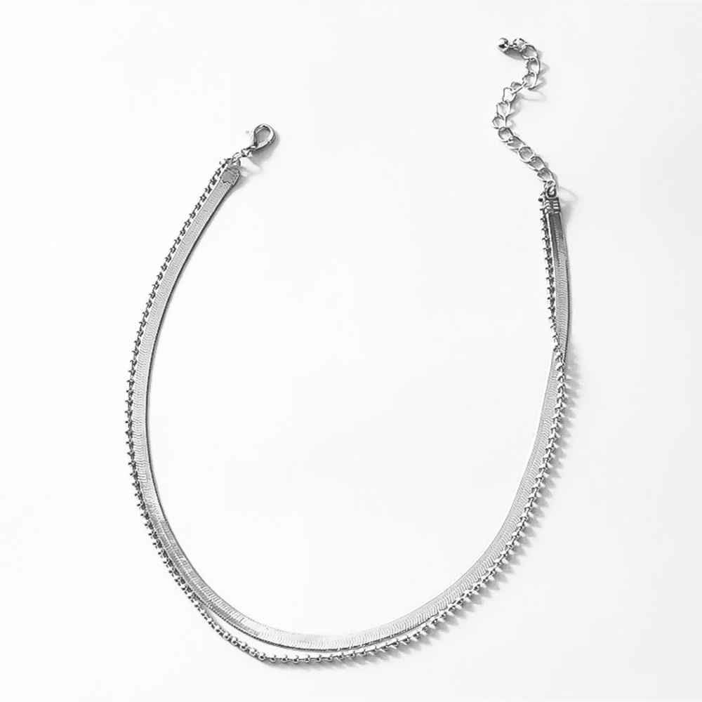 ⚜️[𝟯/$𝟭𝟴]⚜️2 Layered Silver Snake Choker NEW - Picture 6 of 10